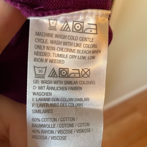 NWT Isaac Mizrahi Live Purple Peplum 3/4 Sleeve V-Neck Buttoned Cardigan… - Picture 6 of 6